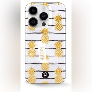 NEW Loopy iPhone 13 pro Lefty White & Gold Pineapple Phone Case with white loop